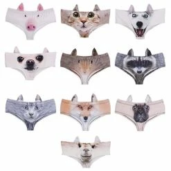 Kinky Cloth Kittens 3D Animal Face Panties