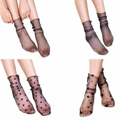 Kinky Cloth Socks & Tights 4 Pairs Sheer Fishnet Mesh Socks