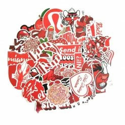 Kinky Cloth Top & Tees 50pcs Cartoon Moto Stickers For Laptop