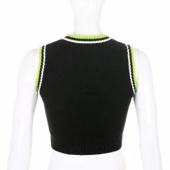 Kinky Cloth Top & Tees 90s Plaid Knitted Sweater Vest 12 Kinky Cloth Top & Tees 90s Plaid Knitted Sweater Vest