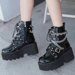 Kinky Cloth On Sale Chain Ankle Buckle Strap Boots 9 Kinky Cloth On Sale Chain Ankle Buckle Strap Boots