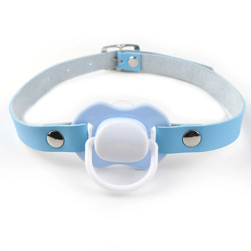 Kinky Cloth Adult Pacifier Gag With Choker Collar ABDL - Adult Baby 3 Kinky Cloth Adult Pacifier Gag With Choker Collar ABDL - Adult Baby