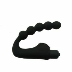Kinky Cloth Anal Beads Silicone Vibrator Plug With Clitoris Stimulator