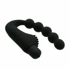 Kinky Cloth Anal Beads Silicone Vibrator Plug With Clitoris Stimulator