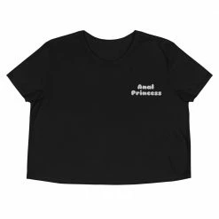 Kinky Cloth Anal Princess White Embroidered Crop Top BDSM