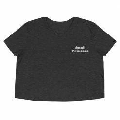 Kinky Cloth Anal Princess White Embroidered Crop Top BDSM