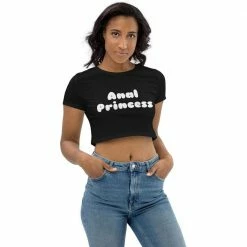 Kinky Cloth Anal Princess White Organic Crop Top BDSM