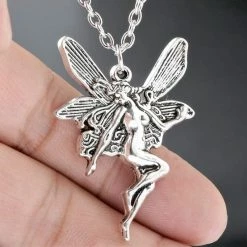 Kinky Cloth Goth Angel Fairy Pendant Necklace