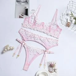 Kinky Cloth Lingerie & Panties Applique Embroidered Underwear Set 18 Kinky Cloth Lingerie & Panties Applique Embroidered Underwear Set