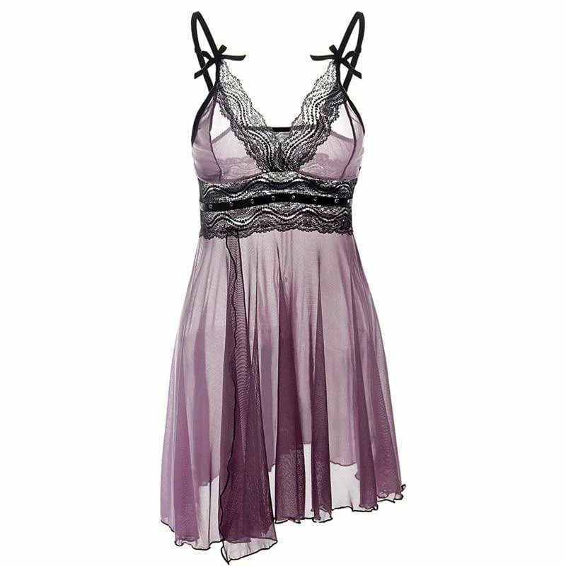 Kinky Cloth Babydoll Lingerie Sheer Rhinestone Sleepwear Dresses 1 Kinky Cloth Babydoll Lingerie Sheer Rhinestone Sleepwear Dresses
