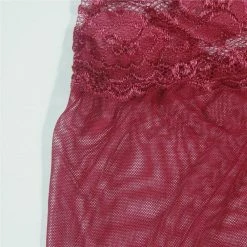 Kinky Cloth Back Cross Band Lace Teddy