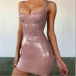 Kinky Cloth BDSM Backless Latex Mini Dress
