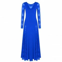 Kinky Cloth Ballroom Dance Long Lace Dress