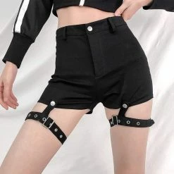 Kinky Cloth Bandage Elastic High Waist Shorts Skirts