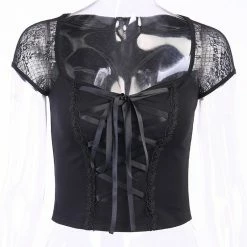 Kinky Cloth Bandage Lace Mesh Top