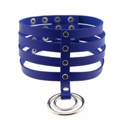 Kinky Cloth Banded Belt Collar Goth