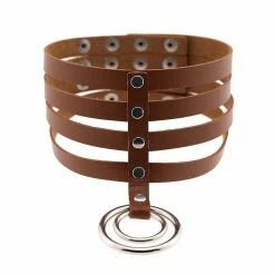 Kinky Cloth Banded Belt Collar Goth