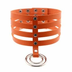 Kinky Cloth Banded Belt Collar Goth
