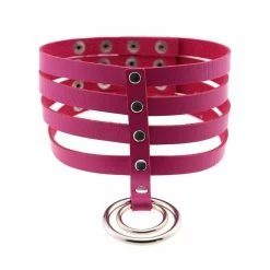 Kinky Cloth Banded Belt Collar Goth