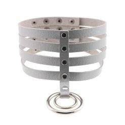 Kinky Cloth Banded Belt Collar Goth