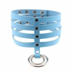Kinky Cloth Banded Belt Collar Goth