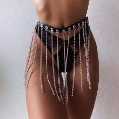 Kinky Cloth Belly Chain Tassel Harness BDSM