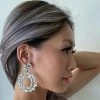 Kinky Cloth Big Circle Drop Crystal Earrings Jewelry