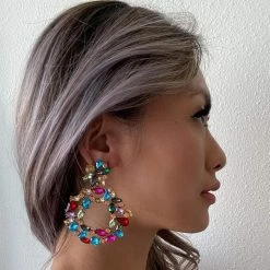 Kinky Cloth Big Circle Drop Crystal Earrings Jewelry 12 Kinky Cloth Big Circle Drop Crystal Earrings Jewelry