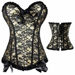 Kinky Cloth Black And Gold Gothic Plus Size Corset
