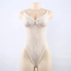 Kinky Cloth Lingerie & Panties Black Bow Lace Bodysuit