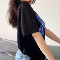 Kinky Cloth Black Butterfly Graphic T-Shirt 8 Kinky Cloth Black Butterfly Graphic T-Shirt