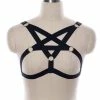 Kinky Cloth Black Elastic Pentagram Strap Harness BDSM