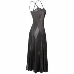 Kinky Cloth Black Flash Long Dress Nightdress