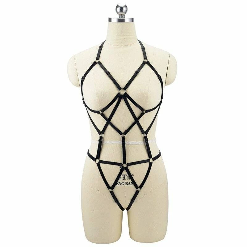 Kinky Cloth BDSM Black Web Body Harness 1 Kinky Cloth BDSM Black Web Body Harness