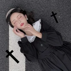 Kinky Cloth Black Gothic Lolita Sailor Dress