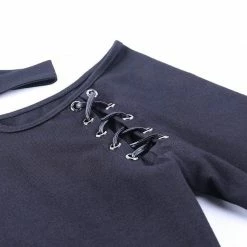 Kinky Cloth Black Halter Gothic Mini Dress