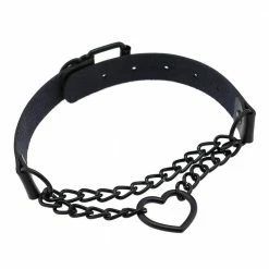 Kinky Cloth Black Heart Chain Choker