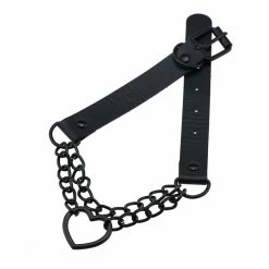 Kinky Cloth Black Heart Chain Choker