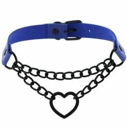 Kinky Cloth Black Heart Chain Choker
