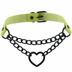 Kinky Cloth Black Heart Chain Choker