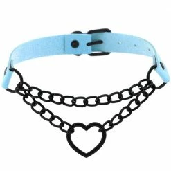 Kinky Cloth Black Heart Chain Choker