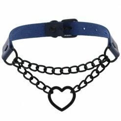 Kinky Cloth Black Heart Chain Choker
