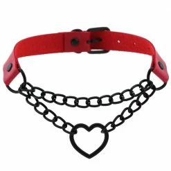 Kinky Cloth Black Heart Chain Choker