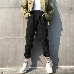 Kinky Cloth Black High Waist Cargo Pants Punk