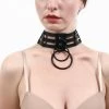 Kinky Cloth Black Layered O-Ring Cage Choker