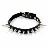 Kinky Cloth Goth Black Leather Rivet Spiked Choker