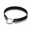Kinky Cloth Goth Black Metallic Circle Collar Choker
