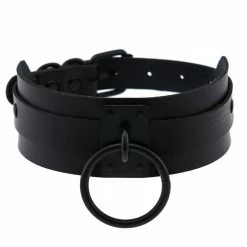 Kinky Cloth Black O-Ring Gothic Choker