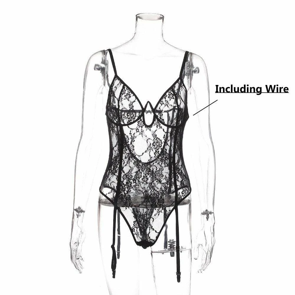 Kinky Cloth Black Lace Sheer Cat Walker Bodysuit 6 Kinky Cloth Black Lace Sheer Cat Walker Bodysuit