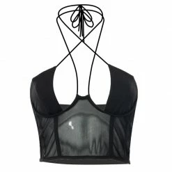 Kinky Cloth Corsets Black Sheer Strappy Corset